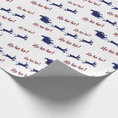 Santa Sleigh Rentiers und Ho Ho Ho Ho White nahtlo Geschenkpapier (Ecke)