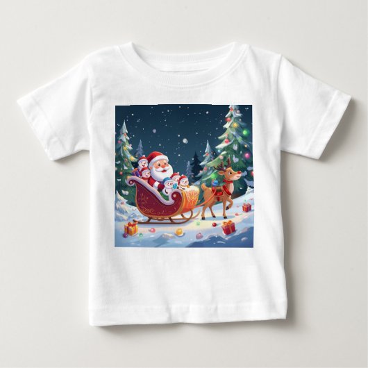 Santa Sleigh Ride Christmas Adventure Baby T-shirt (Vorderseite)