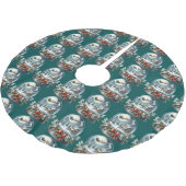 Santa Sleigh Ride in Snow Globe Wonderland Polyester Weihnachtsbaumdecke (Schrägansicht)