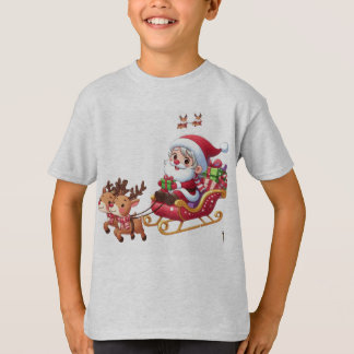 Santa Sleigh Ride Weihnachtsgeschenk für Kinder T-Shirt