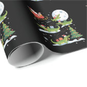 Santa Sleigh Riding Alligator Christmas Funny Xmas Geschenkpapier (Rolleneckpunkt)