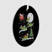 Santa Sleigh Riding Alligator Christmas Funny Xmas Ornament (Vorderseite)