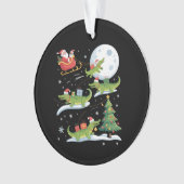 Santa Sleigh Riding Alligator Christmas Funny Xmas Ornament (Vorderseite)