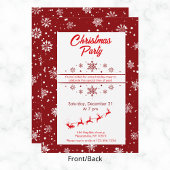 Santa Sleigh & Snowflakes Weihnachten Party Einladung