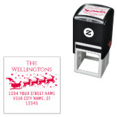 Santa Sleigh Snowy Weihnachtsname Rücksendeadresse Permastempel (Beispiel)