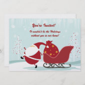 Santa Sleigh Trees Winter Scene Holiday Party Invi Einladung (Vorne/Hinten)
