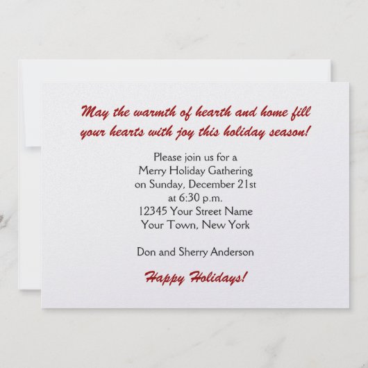 Santa Sleigh Trees Winter Scene Holiday Party Invi Einladung (Rückseite)