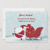 Santa Sleigh Trees Winter Scene Holiday Party Invi Einladung (Vorderseite)