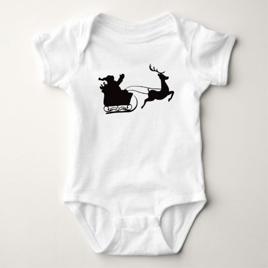 Santa Sleigh und Reindeer Baby Strampler (Vorderseite)