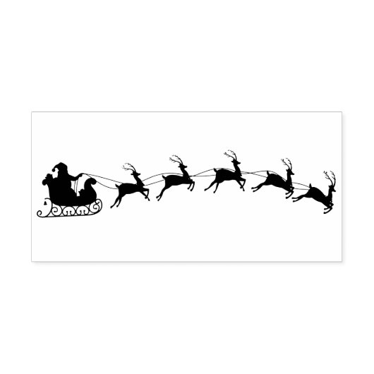 Santa Sleigh und Reindeer Gummistempel (Prägung)