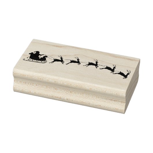 Santa Sleigh und Reindeer Gummistempel (Stempel)