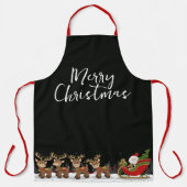 Santa Sleigh und Reindeer Schürze (Vorderseite)