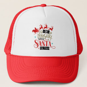 Santa Sleigh und Reindeer Weihnachten Truckerkappe