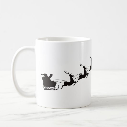 Santa Sleigh und Rentier Kaffeetasse (Links)