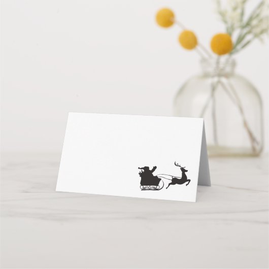 Santa Sleigh und Rentier Platzkarte (Vorderseite)