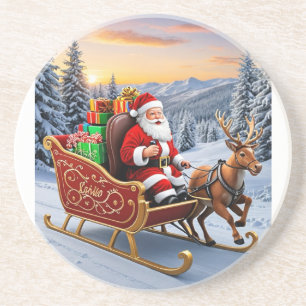 Santa Sleigh Untersetzer