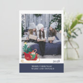 Santa Sleigh Weihnachten im Foto (Stehend Vorderseite)