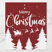 Santa Sleigh Wine Label - Individuelles Weihnachts Weinetikett (Einzelnes Label)