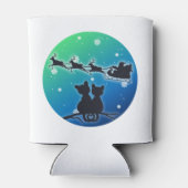 Santa Sleighing mit Katzen Liebhaber Funny Xmas Dosenkühler (Rückseite)
