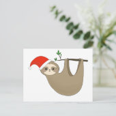 Santa sloth feiertagspostkarte (Stehend Vorderseite)