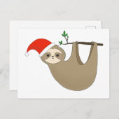 Santa sloth feiertagspostkarte (Vorne/Hinten)