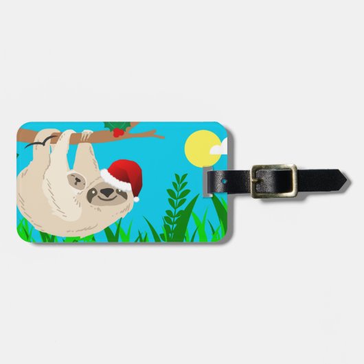 Santa Sloth Gepäckanhänger (Vorderseite horizontal)