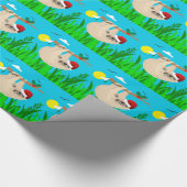 Santa Sloth Geschenkpapier (Ecke)