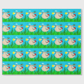 Santa Sloth Geschenkpapier (Flach)
