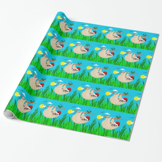 Santa Sloth Geschenkpapier (Ungerollt)