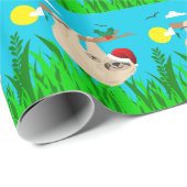 Santa Sloth Geschenkpapier (Rolleneckpunkt)