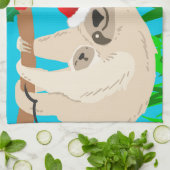 Santa Sloth Geschirrtuch (Gefaltet)