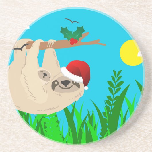 Santa Sloth Getränkeuntersetzer (Vorne)