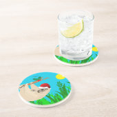 Santa Sloth Getränkeuntersetzer (Seite)