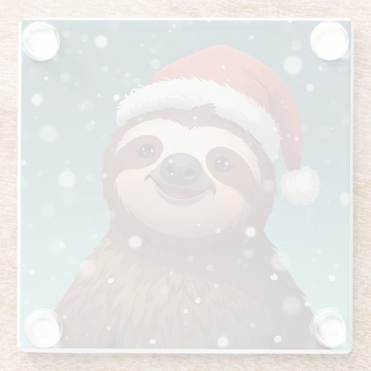 Santa Sloth, Glass Coaster Glasuntersetzer (Rückseite)