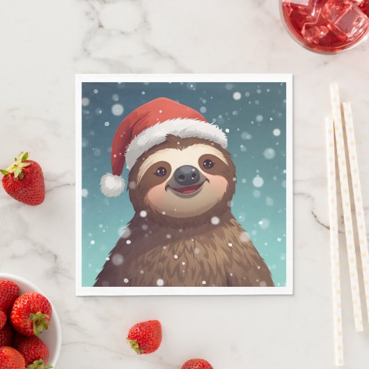 Santa Sloth, Napkins Serviette (Beispiel)