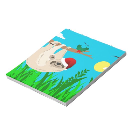 Santa Sloth Notizblock (Rotiert)