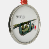 Santa Sloth Ornament Aus Metall (Rechts)
