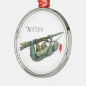 Santa Sloth Ornament Aus Metall (Links)