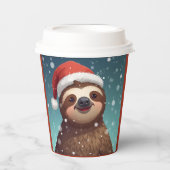 Santa Sloth, Paper Cups Pappbecher (Vorderseite)