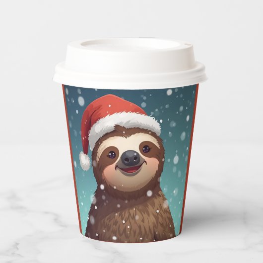 Santa Sloth, Paper Cups Pappbecher (Vorderseite)
