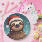 Santa Sloth, Paper Plates Pappteller (Party)