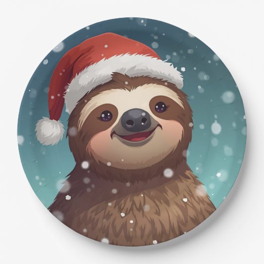 Santa Sloth, Paper Plates Pappteller (Vorderseite)