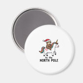 Santa Sloth Riding Unicorn Funny Girl Christmas T- Magnet (Vorderseite/Rückseite)