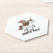 Santa Sloth Riding Unicorn Funny Girl Christmas T- Untersetzer (angewinkelt)