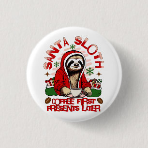 Santa Sloth Schlackenkaffee Button