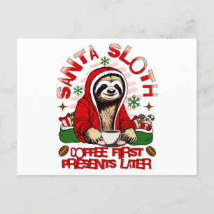 Santa Sloth Schlackenkaffee Feiertagspostkarte