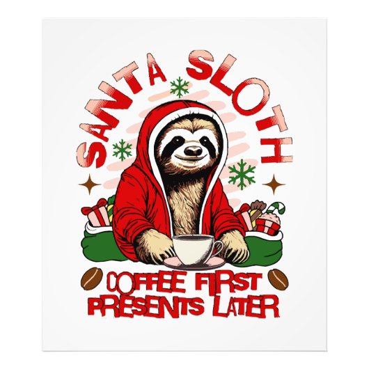 Santa Sloth Schlackenkaffee Fotodruck (Vorne)