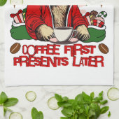 Santa Sloth Schlackenkaffee Geschirrtuch (Gefaltet)