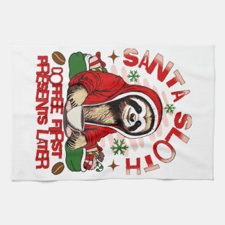 Santa Sloth Schlackenkaffee Geschirrtuch