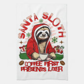 Santa Sloth Schlackenkaffee Geschirrtuch (Vertikal)